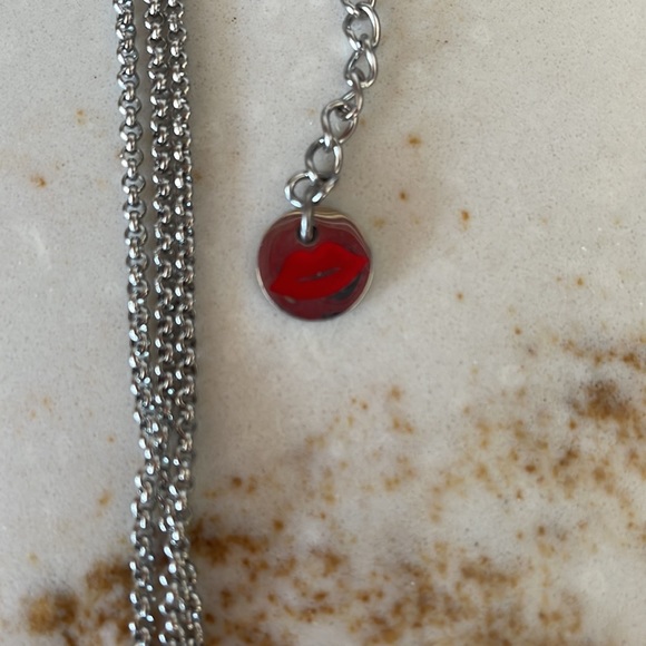 SIGAL BUCKLE CRYSTAL Silver Multi-Strand Triple Chain Necklace ~ 18” - Picture 5 of 8